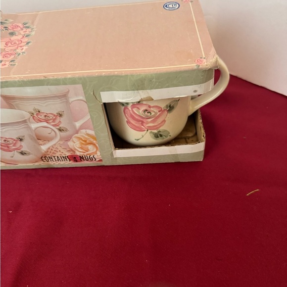 RARE Gibson Country Rose Large Mug 14 Ounces Set of 4 Dishwasher+Microwave Safe - Picture 4 of 9